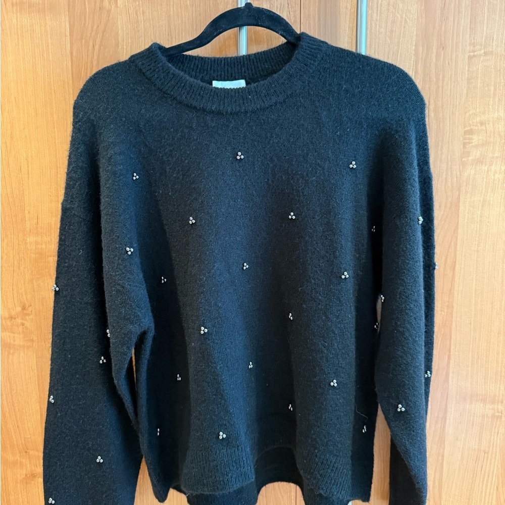 H&M Black Embellished Knit Sweater – Size Small